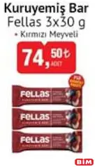 FELLAS KURUYEMİŞ BAR KIRMIZI MEYVELİ 3X30 G FELLAS KURUYEMİŞ BAR KIRMIZI MEYVELİ 3X30 G